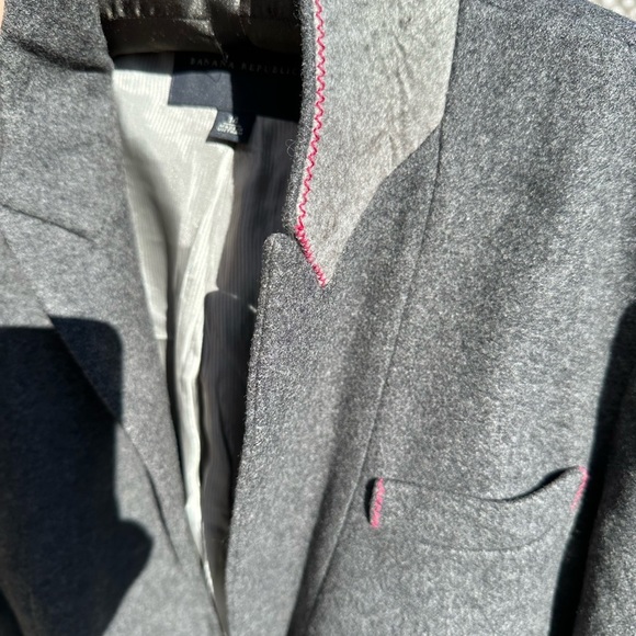 14 Banana Republic grey wool blazer w 1 front button & 3 outside pockets EUC - Picture 11 of 12